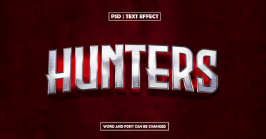 Hunter text effect with dark style psd