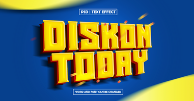 Diskon today text effect with 3d style psd