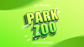 Park zoo text effect with nature style psd