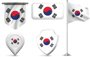North Korean Flags in Different Shapes and Styles vector