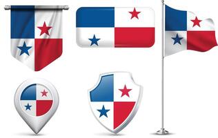 Set of Panamanian Flags vector