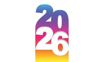2026 number design for New Year symbol and sign. 2026 New Year with modern color vector