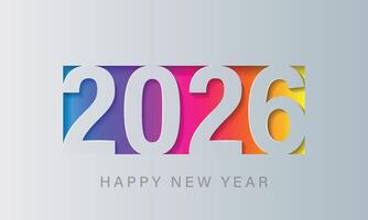 2026 new year with number on art wall concept vector