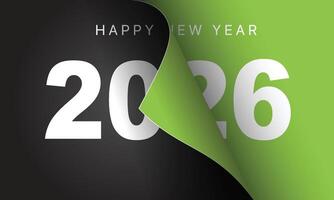2026 new year art number on page paper vector