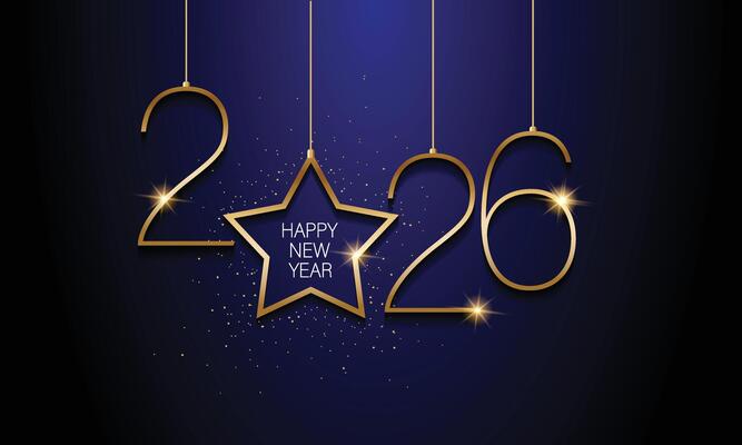 numbers 2026 on a white table with Christmas trees and bokeh lights. Happy New Year 2026 is coming concept.