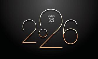 The new year 2026 numbers are made up of a stylish and flashy black and gold luxury vector