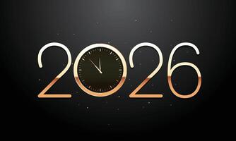 Golden 2026 numbers with grunge texture on black background vector