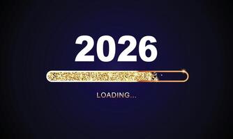 Golden 2026 numbers with grunge texture on blue background vector