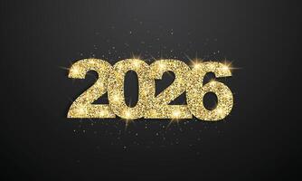 Golden Sparkling Numbers Representing the Year 2026 vector