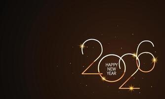 2026 Happy New Year Background Design with golden number. vector