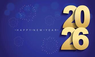 Happy new year 2026 design concept, Happy NewYear Greeting Card 3d Number. vector