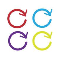 Four colorful arrows pointing to the right vector