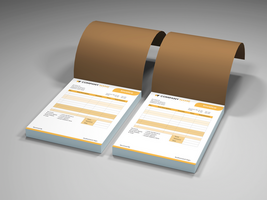 Top Left View invoice pad mockup design template. psd