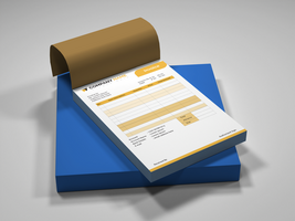 Top View Open Invoice Book Mockup. psd