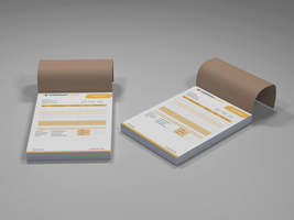 Dual Invoice Book Mockup Front and Angle View psd