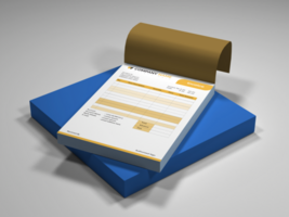 Realistic Invoice Book Mockup with Top View Perspective. psd