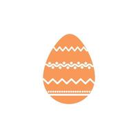 An orange easter egg with a pattern on it vector