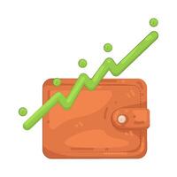 Illustration of graph with wallet vector