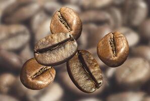 Roasted coffee beans background photo