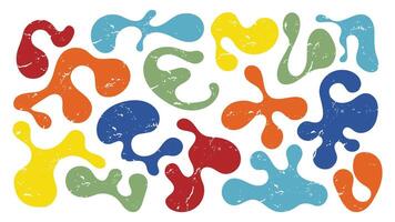 Colorful organic shapes create an abstract composition of irregular blobs and forms vector