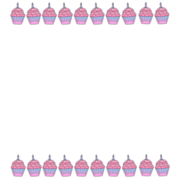 Pink Cupcake Frame on a Transparent Background png