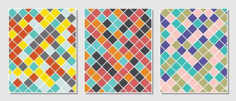Three colorful argyle pattern banners vector