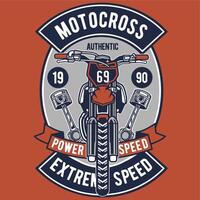 Dynamic animated illustration of a high-speed motocross t-shirt design, perfect for sports enthusiasts and apparel branding. vector