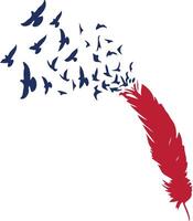Patriotic 4th of July t-shirt design featuring birds and blowing elements, perfect for Independence Day celebrations vector