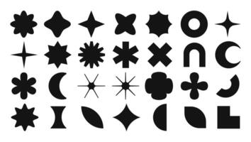 Collection of Various Black Geometric and Abstract Shapes vector