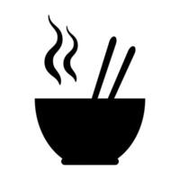 Noodle soup bowl with chopsticks icon food concept for graphic design, logo, web site, social media, mobile app, ui illustration vector