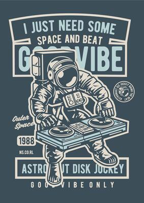 I Just Need Some Space and Beat - Animated T-Shirt Design Illustration