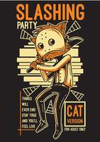 Dynamic Splatter Party Tee Graphic Editable Art for Bold Designs vector
