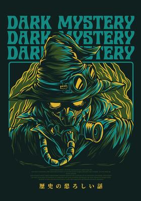 Enigmatic Shadow Gothic Tee Artwork Vintage Horror Inspired Darkwear Illustration