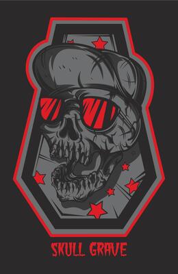 Skull Grave Dark Gothic T-Shirt Design Art