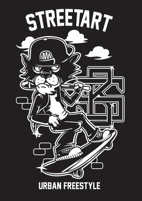 Skate Skull Gothic T-Shirt Design Edgy Art