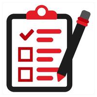 Test icon concept in red filled color vector