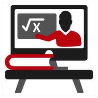 Teacher icon concept in red filled color vector