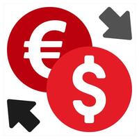 Exchange icon concept in red filled color vector