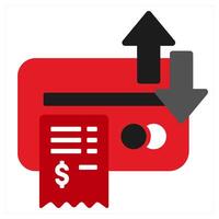 Transaction icon concept in red filled color vector
