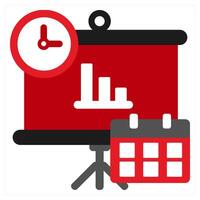 Planning icon concept in red filled color vector