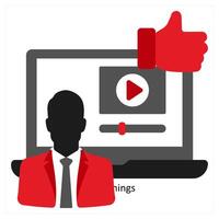Trainings icon concept in red filled color vector