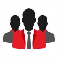 Team and group icon concept in red filled color vector