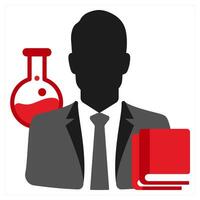 Professor icon concept in red filled color vector