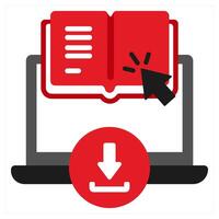 E-Books icon concept in red filled color vector