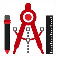 Tools icon concept in red filled color vector