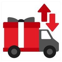 Delivery icon concept in red filled color vector