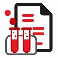 Tests icon concept in red filled color vector