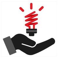 Solutions icon concept in red filled color vector