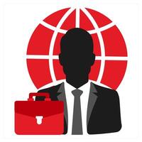 International Business icon concept in red filled color vector