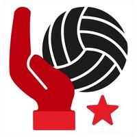VolleyBall icon concept in red filled color vector